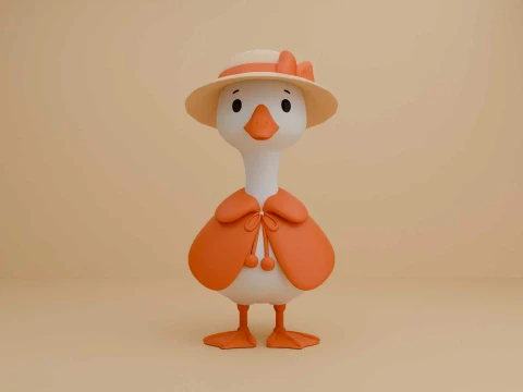 Cute 3dprintable goose toy for fall Modelo de impresión 3D