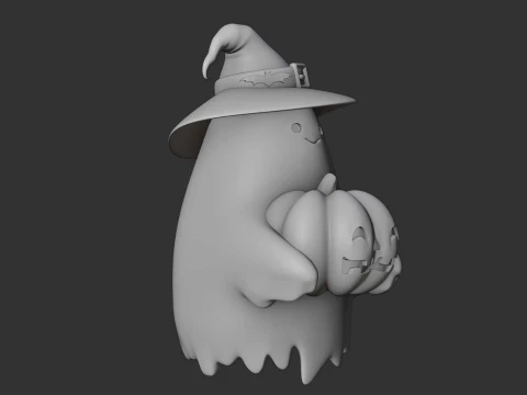 Cute 3dprintable ghost and pumpkin for halloween figure 3D Print Model