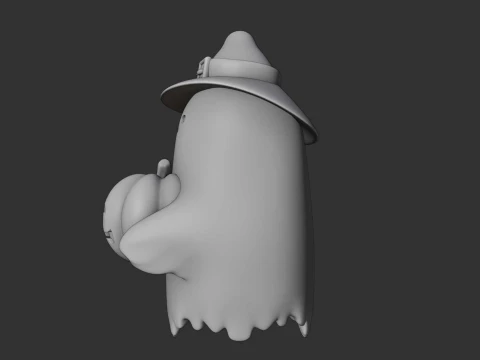 Cute 3dprintable ghost and pumpkin for halloween figure 3D Print Model