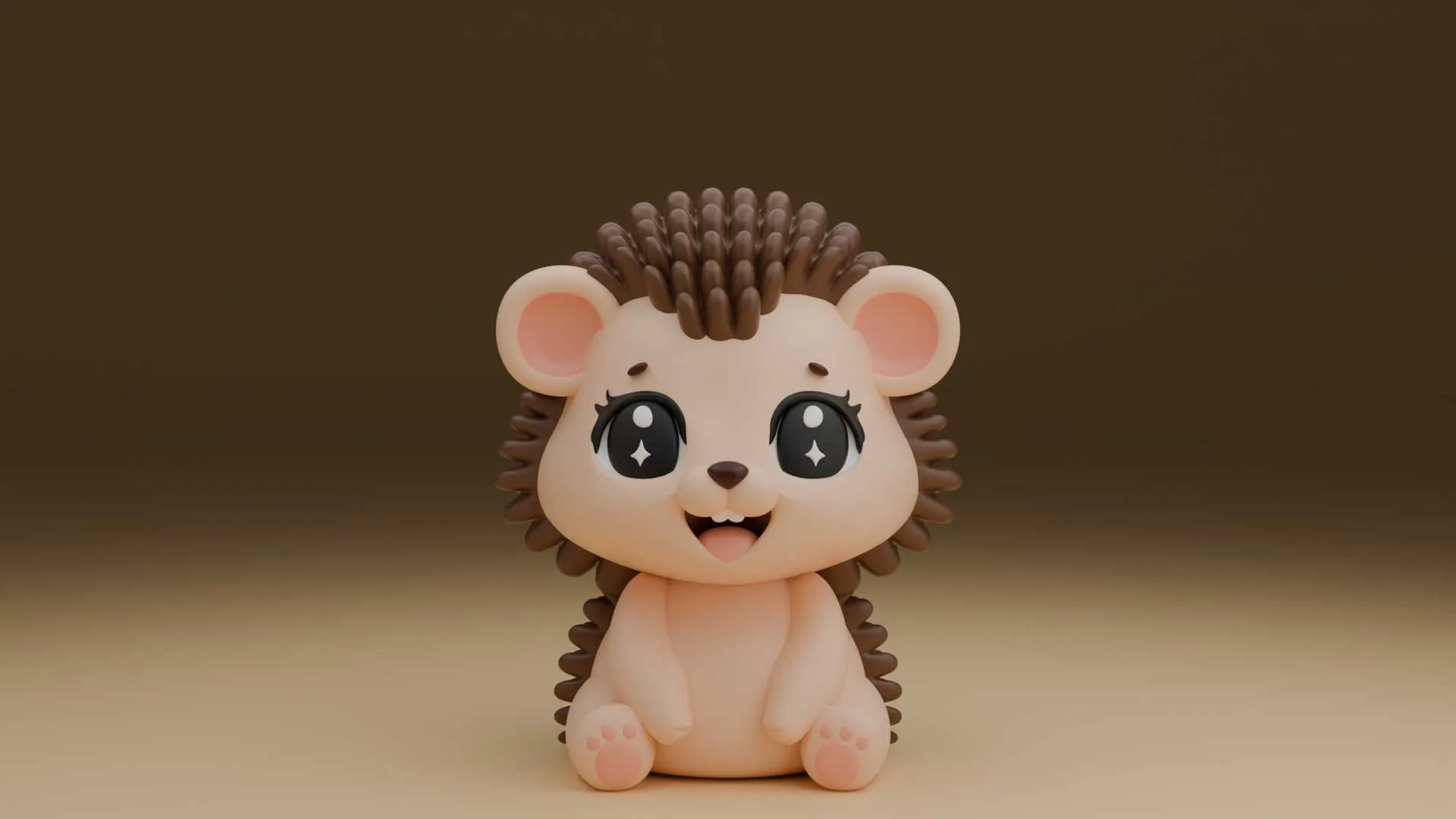Cute 3sprintable hedgehog toy 3D Print Model .c4d .max .obj .3ds .fbx .stl .blend 