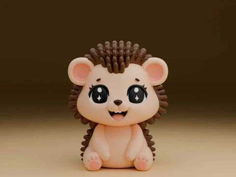 Cute 3sprintable hedgehog toy 3D printmodel