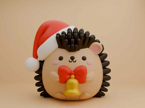 Cute 3sprintable hedgehog toy for christmas gift Modelo de Impressão 3D