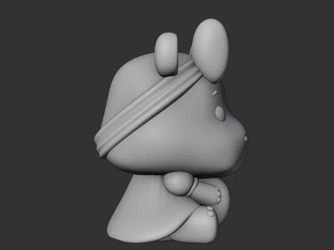 Cute 3sprintable hippo and heart for valentine gift 3D Print Model