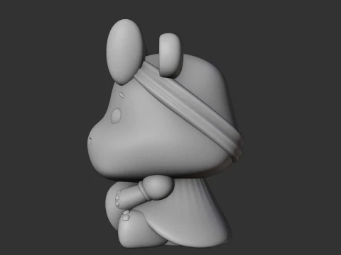 Cute 3sprintable hippo and heart for valentine gift 3D Print Model