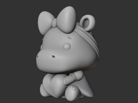 Cute 3sprintable hippo and heart for valentine gift 3D Print Model