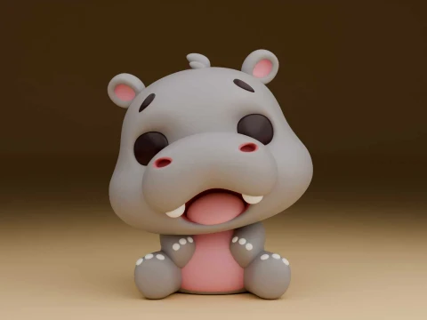 Cute 3sprintable hippo toy 3D Print Model