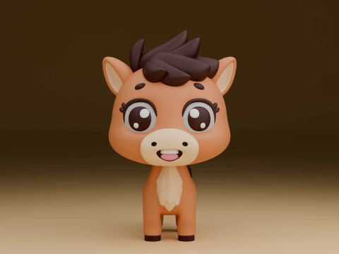 Cute 3sprintable horse 3D Print Model