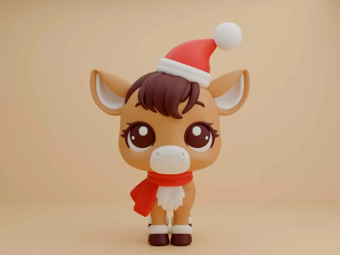 Cute 3sprintable horse for christmas figure 3D printmodel