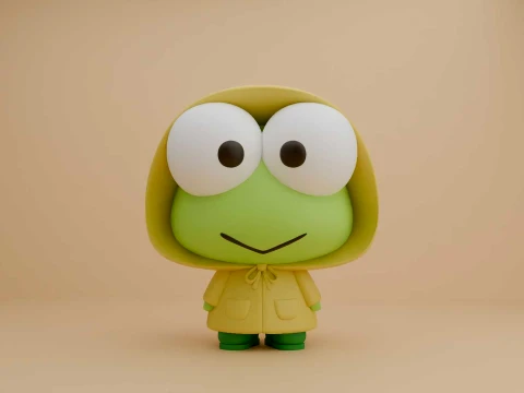 Cute 3sprintable frog keroppi sanrio toy 3D Baskı Modeli