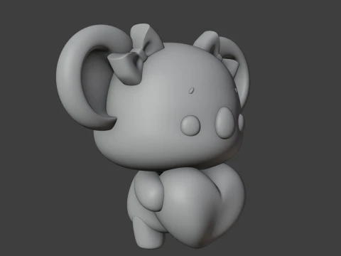 Cute 3dprinable koala toy and heart for valentine gift 3D Print Model