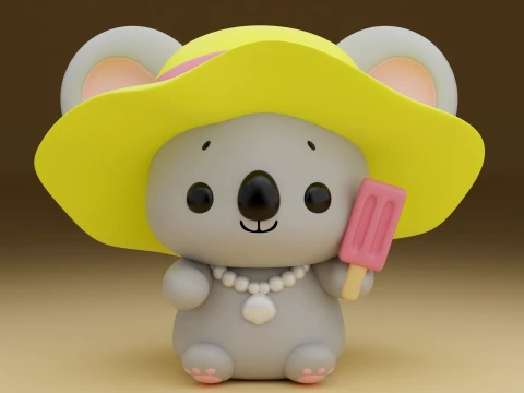 Cute 3dprinable koala toy and icecream for summer Model do druku 3D