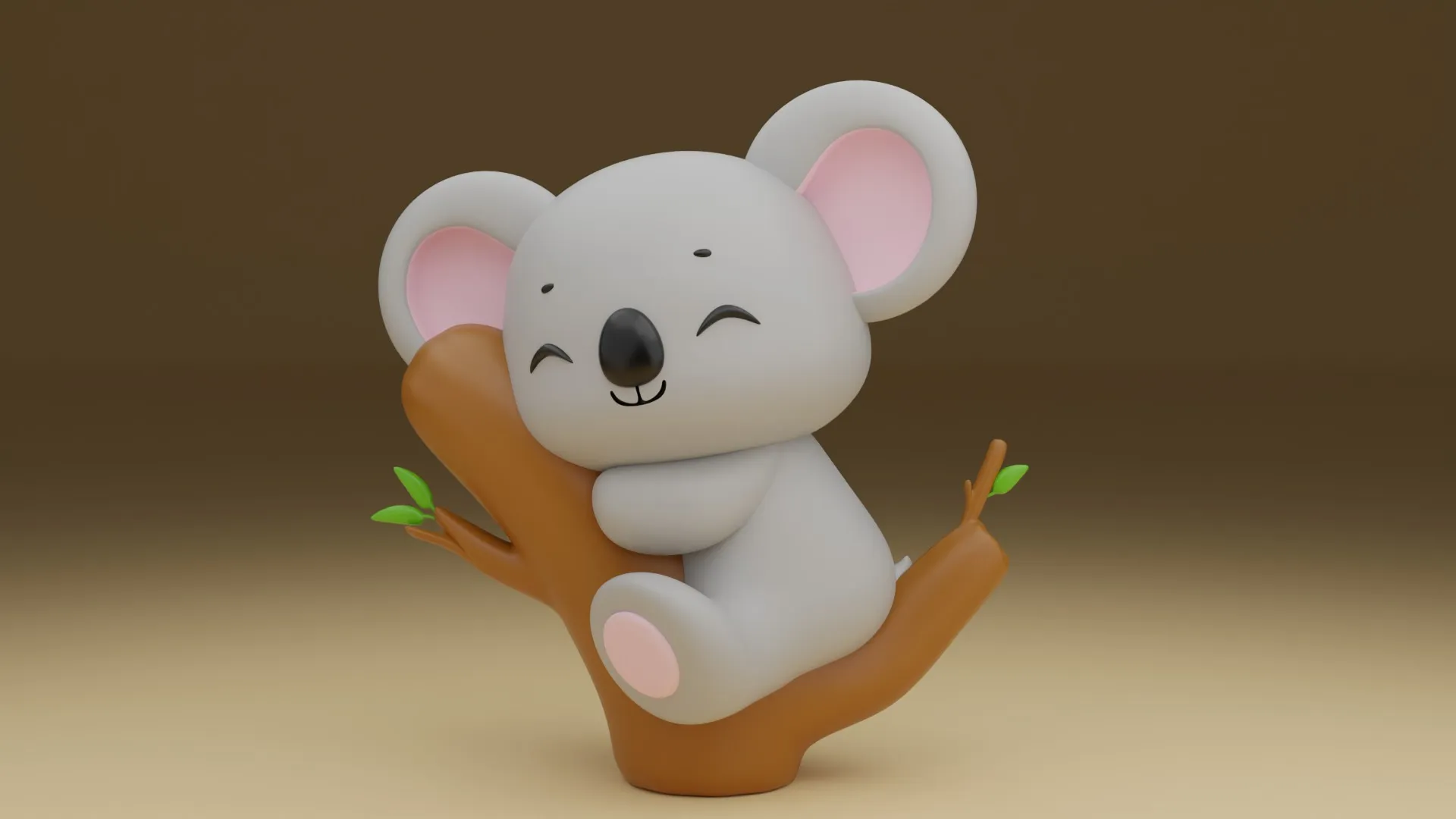 Cute 3dprinable koala toy 3D Print Model .c4d .max .obj .3ds .fbx .stl .blend 