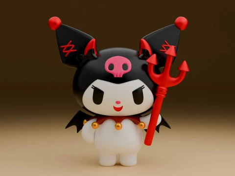 Cute 3dprintable kuromi sanrio demon for halloween figure 3D Druckmodell