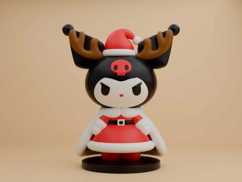 Cute 3dprintable kuromi sanrio figure for christmas gift 3D Druckmodell