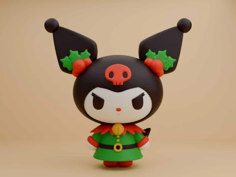 Cute 3dprintable kuromi sanrio figure for christmas gift 3D Druckmodell