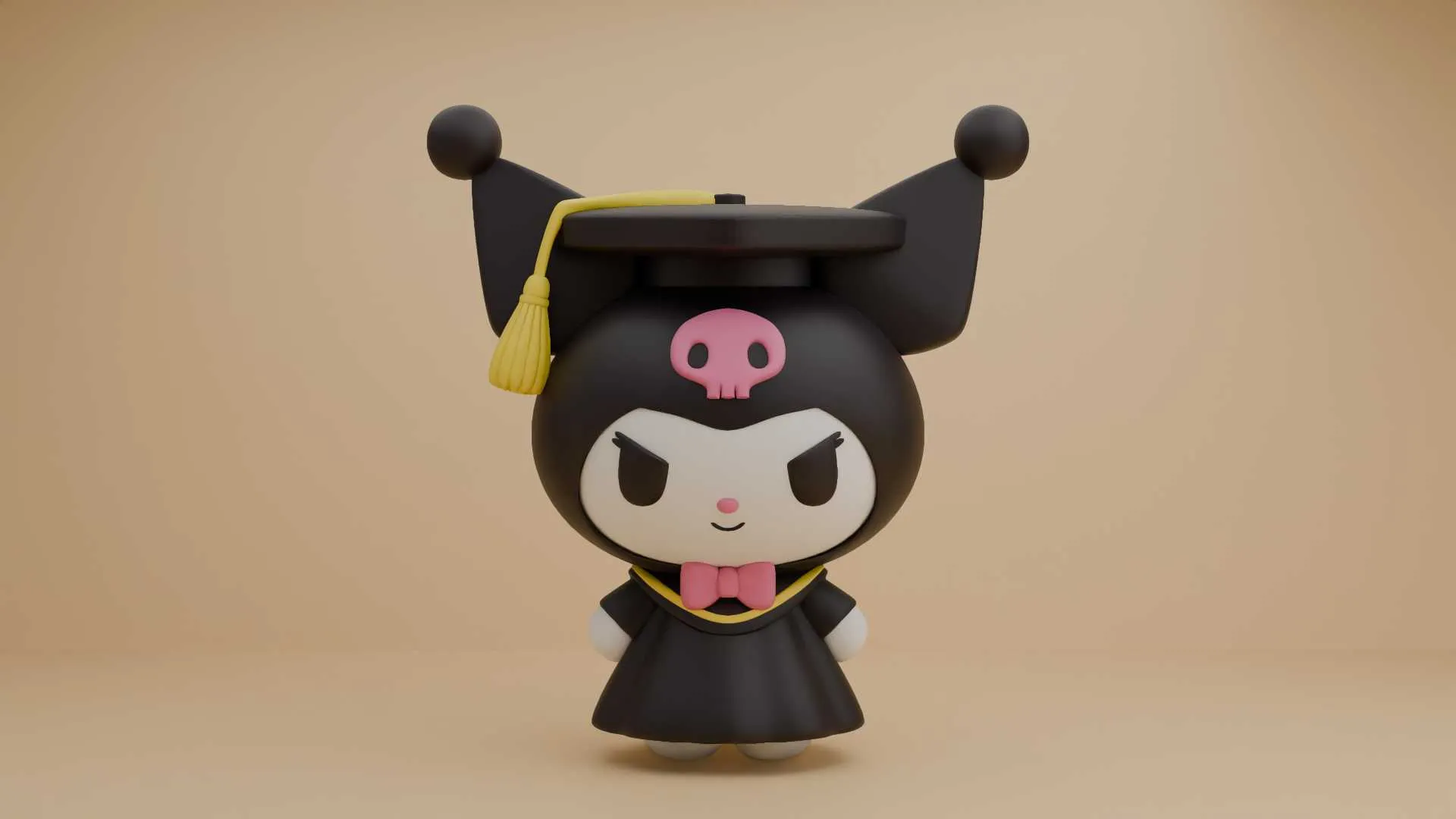 Cute 3dprintable kuromi sanrio figure 3D Print Model .c4d .max .obj .3ds .fbx .stl .blend 