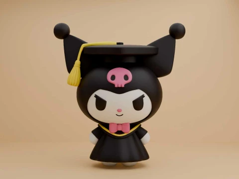 Cute 3dprintable kuromi sanrio figure 3D Druckmodell