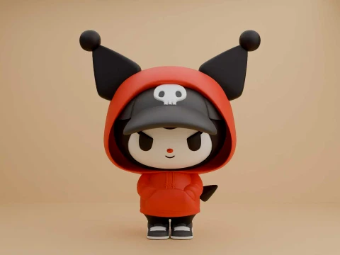 Cute 3dprintable kuromi sanrio figure urbanvibes 3D Druckmodell