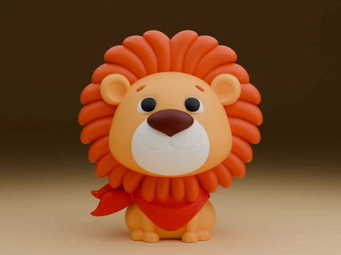 Cute 3dprintable lion 3D Druckmodell