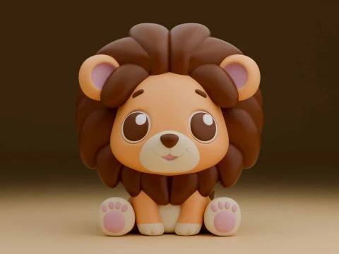 Cute 3dprintable lion toy 3D Druckmodell
