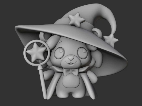 Cute 3dprintable lion wizard for halloween gift 3D Print Model