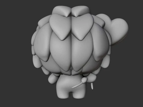 Cute 3dprintable lion and heart for valentine gift 3D Print Model