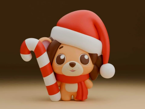 Cute 3dprintable lion and candy for christmas gift 3D Print Model