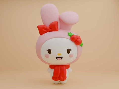 Cute 3dprintable rabbit my melody sanrio for christmas gift 3D Print Model