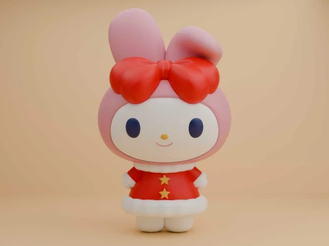 Cute 3dprintable rabbit my melody sanrio for christmas gift 3D Print Model