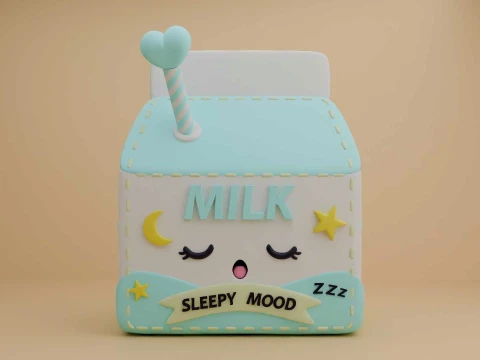 Cute 3dprintable milk decoration 3D प्रिंट मॉडल