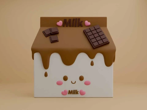 Cute 3dprintable milk decoration 3D Принт Модель