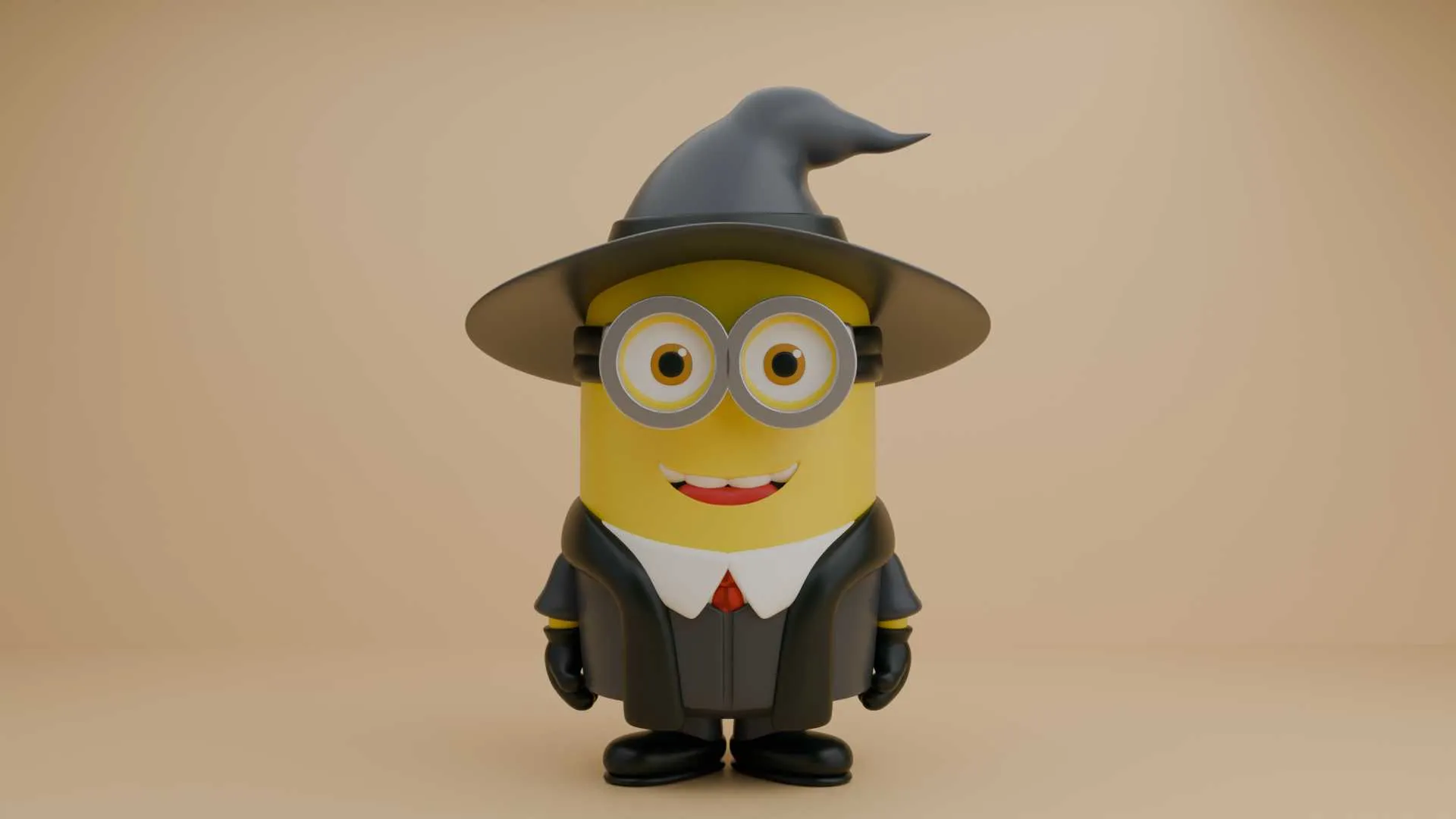 Cute 3dprintable minion wizard for halloween gift 3D Print Model .c4d .max .obj .3ds .fbx .stl .blend 