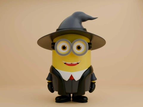 Cute 3dprintable minion wizard for halloween gift 3D Print Model