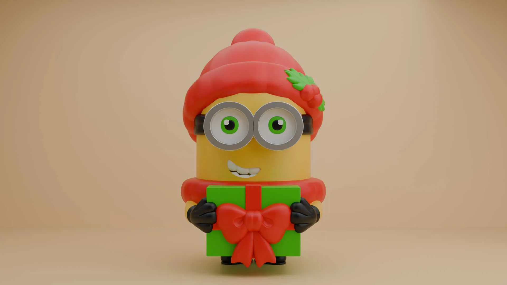 Cute 3dprintable minion for christmas gift 3D Print Model .c4d .max .obj .3ds .fbx .stl .blend 