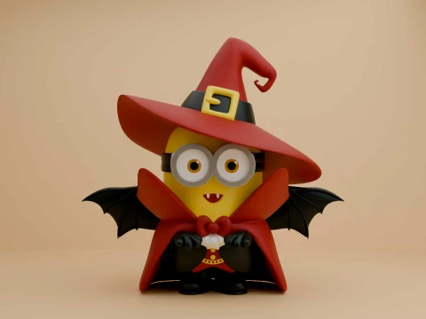 Cute 3dprintable minion wizard for halloween gift 3D Print Model