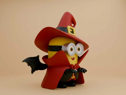 Cute 3dprintable minion wizard for halloween gift 3D Print Model