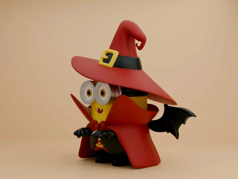 Cute 3dprintable minion wizard for halloween gift 3D Print Model