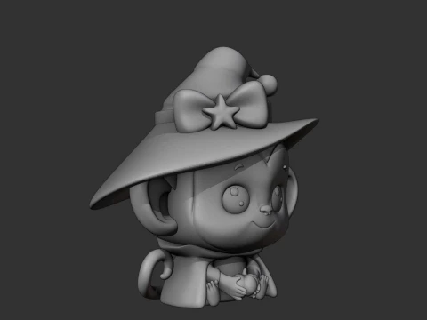 Cute 3dprintable monkey wizard for halloween gift 3D Print Model