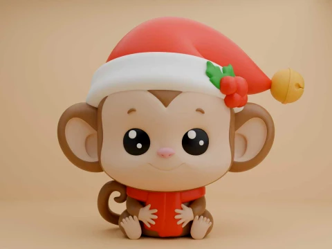 Cute 3dprintable monkey for christmas gift Model do druku 3D