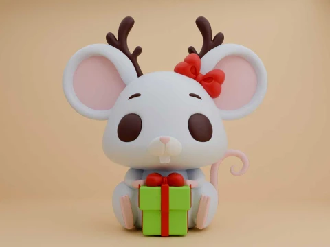 Cute 3dprintable mouse deer for christmas gift 3D Print Model