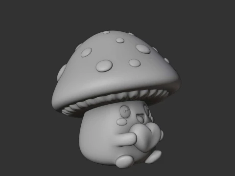 Cute 3dprintable mushroom and heart for valentine gift 3D Print Model