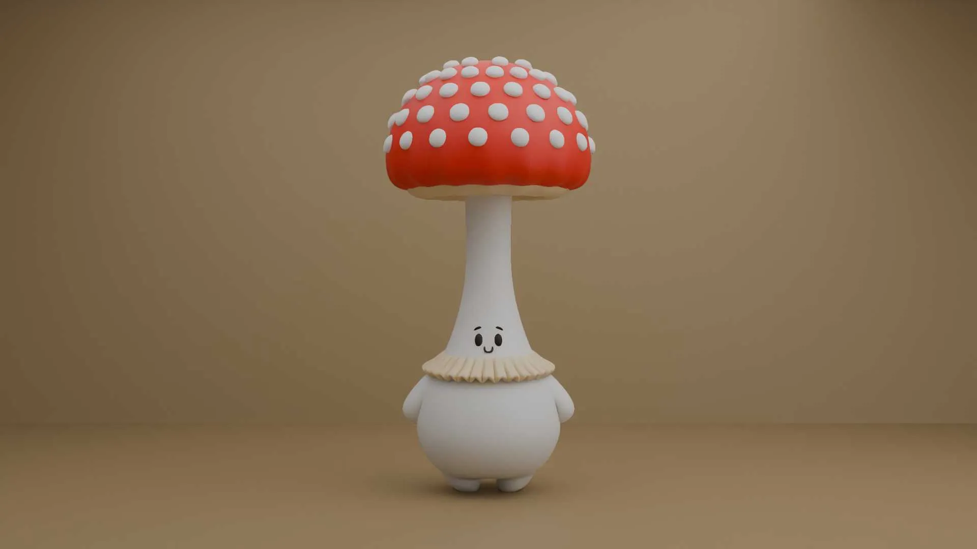 Cute 3dprintable mushroom 3D Print Model .c4d .max .obj .3ds .fbx .stl .blend 