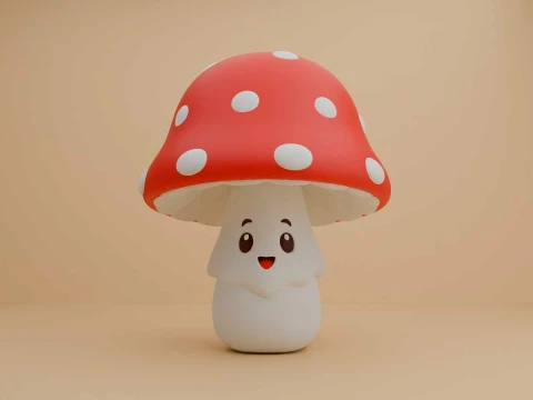 Cute 3dprintable mushroom vampire for halloween figure 3D Print Model