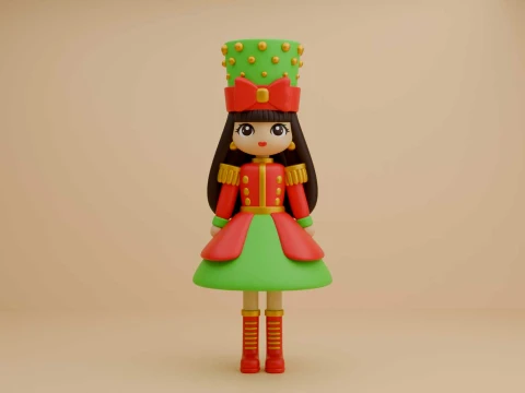 Cute 3dprintable nutcracker for christmas decor 3Dプリントモデル