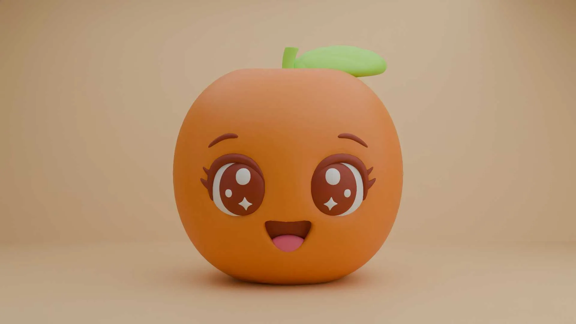 Cute 3dprintable orange 3D Print Model .c4d .max .obj .3ds .fbx .stl .blend 