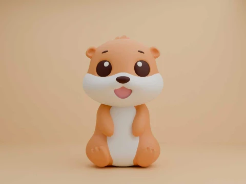 Cute 3dprintable otter toy 3D Print Model