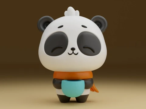 Cute 3dprintable panda bear for christmas 3D Print Model