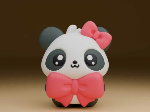 Cute 3dprintable panda bear 3D Print Model