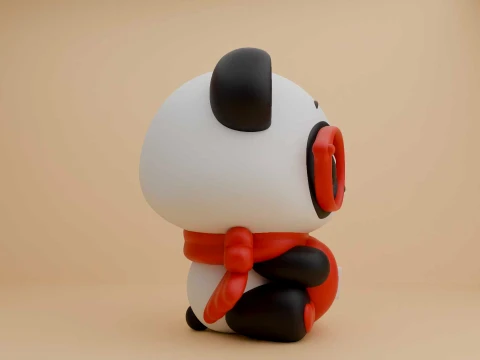 Cute 3dprintable panda bear and heart for valentine gift 3D Print Model