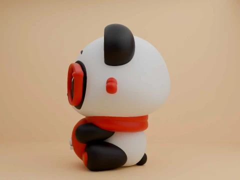 Cute 3dprintable panda bear and heart for valentine gift 3D Print Model